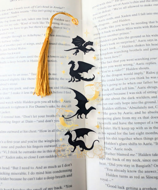 Fourth Wing Four Black Dragons Bookmark