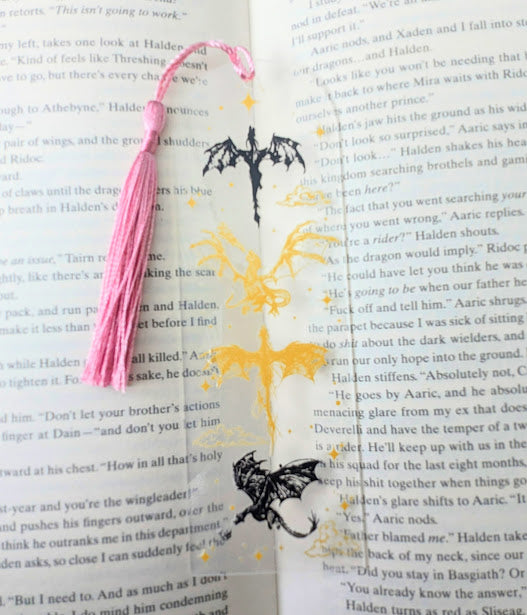 Fourth Wing Gold & Black Dragons 2 Bookmark