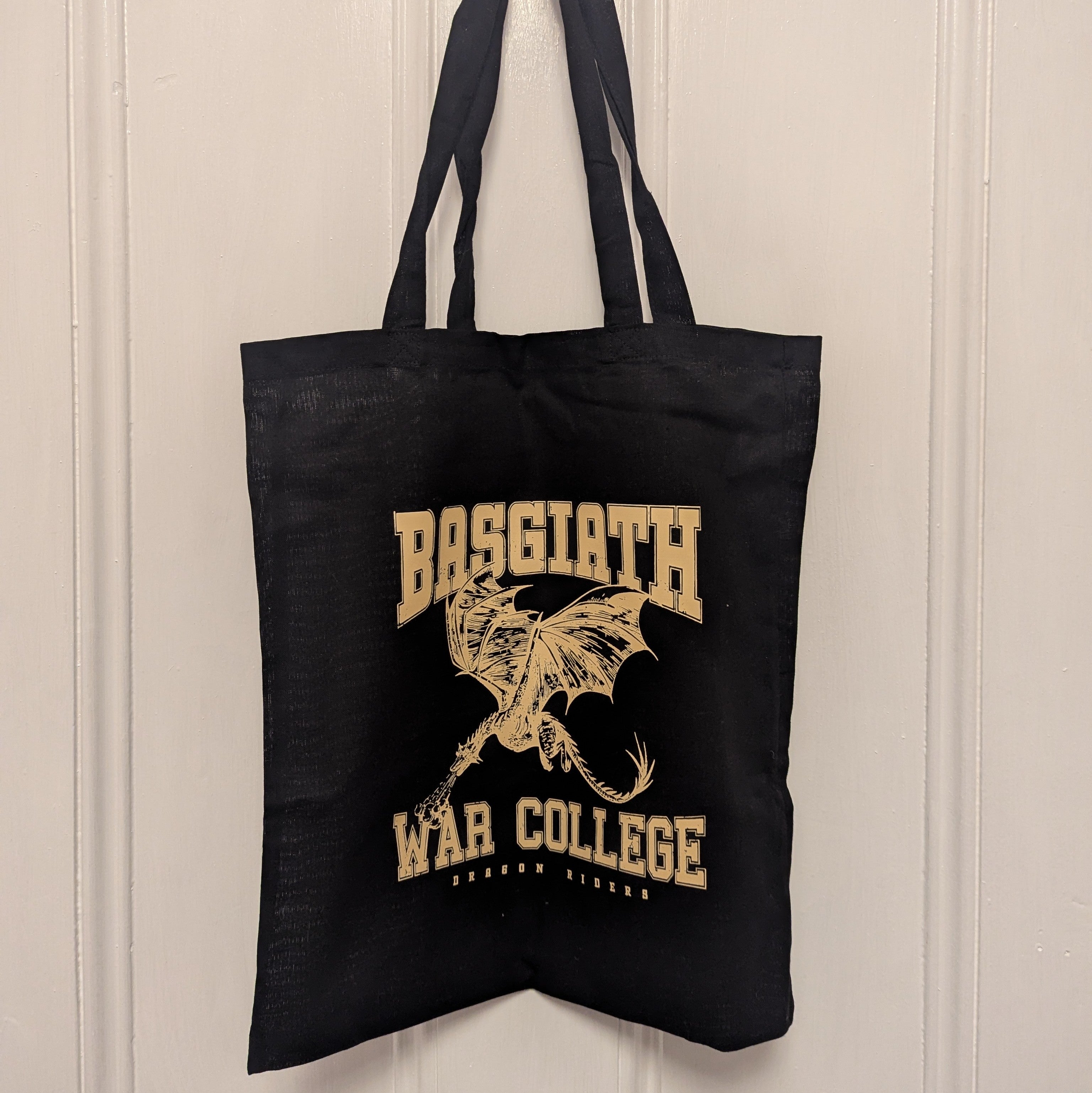 Fourth Wing Basgiath War College Dragon Riders Tote Bag (Black)
