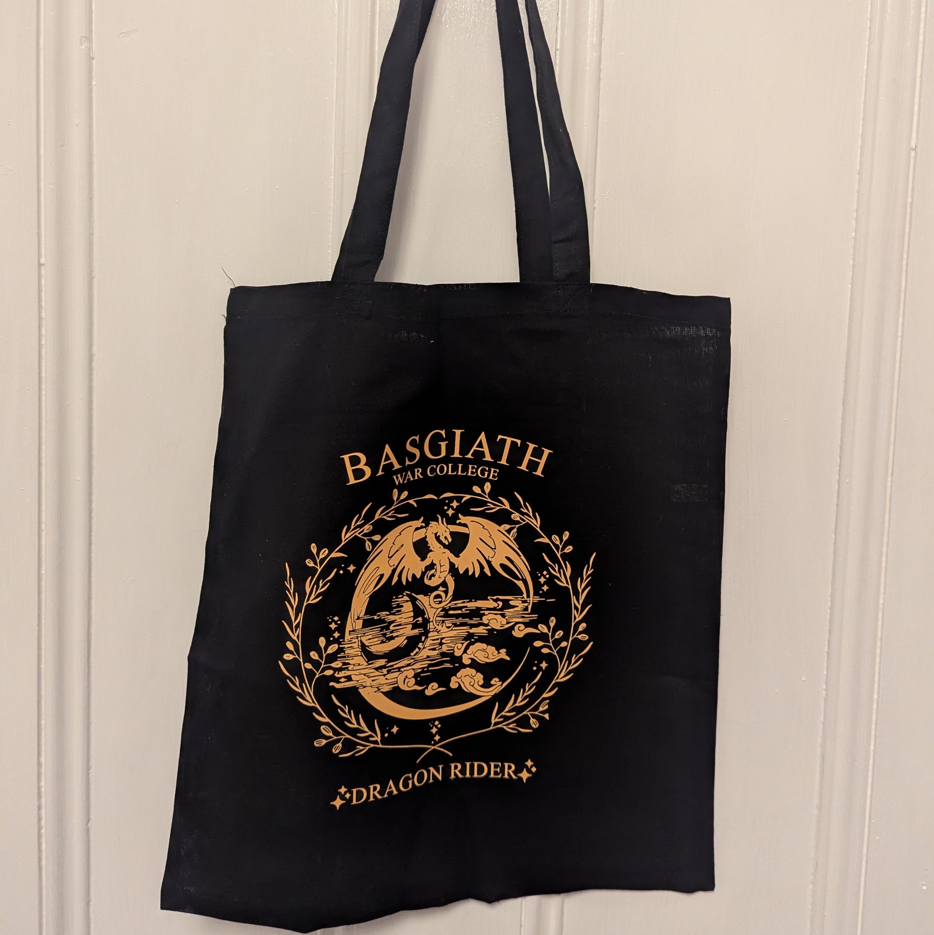 Fourth Wing Basgiath Dragon Riders Tote Bag (Black)