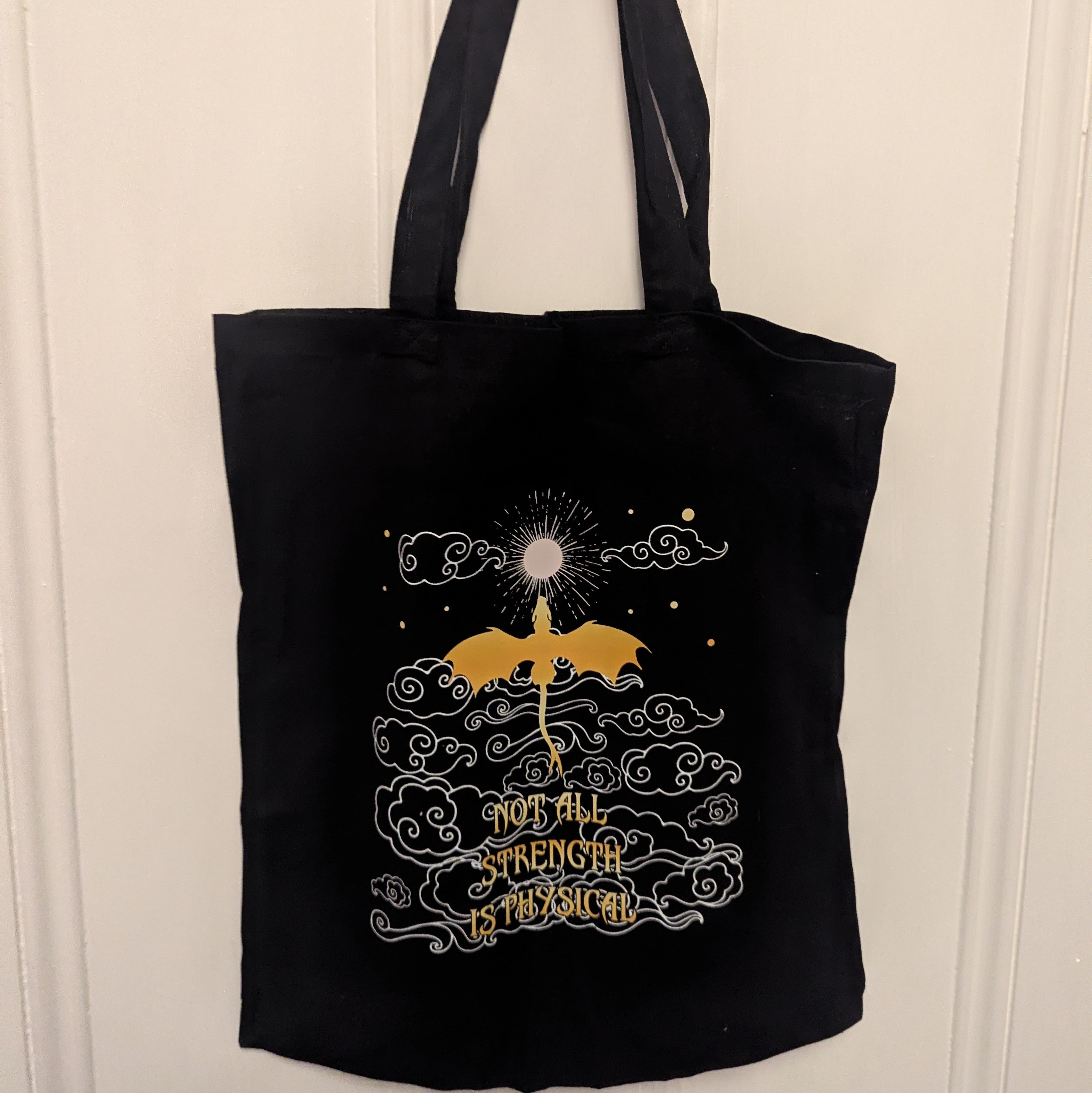 Fourth Wing Not All Strength Tote Bag (Black)