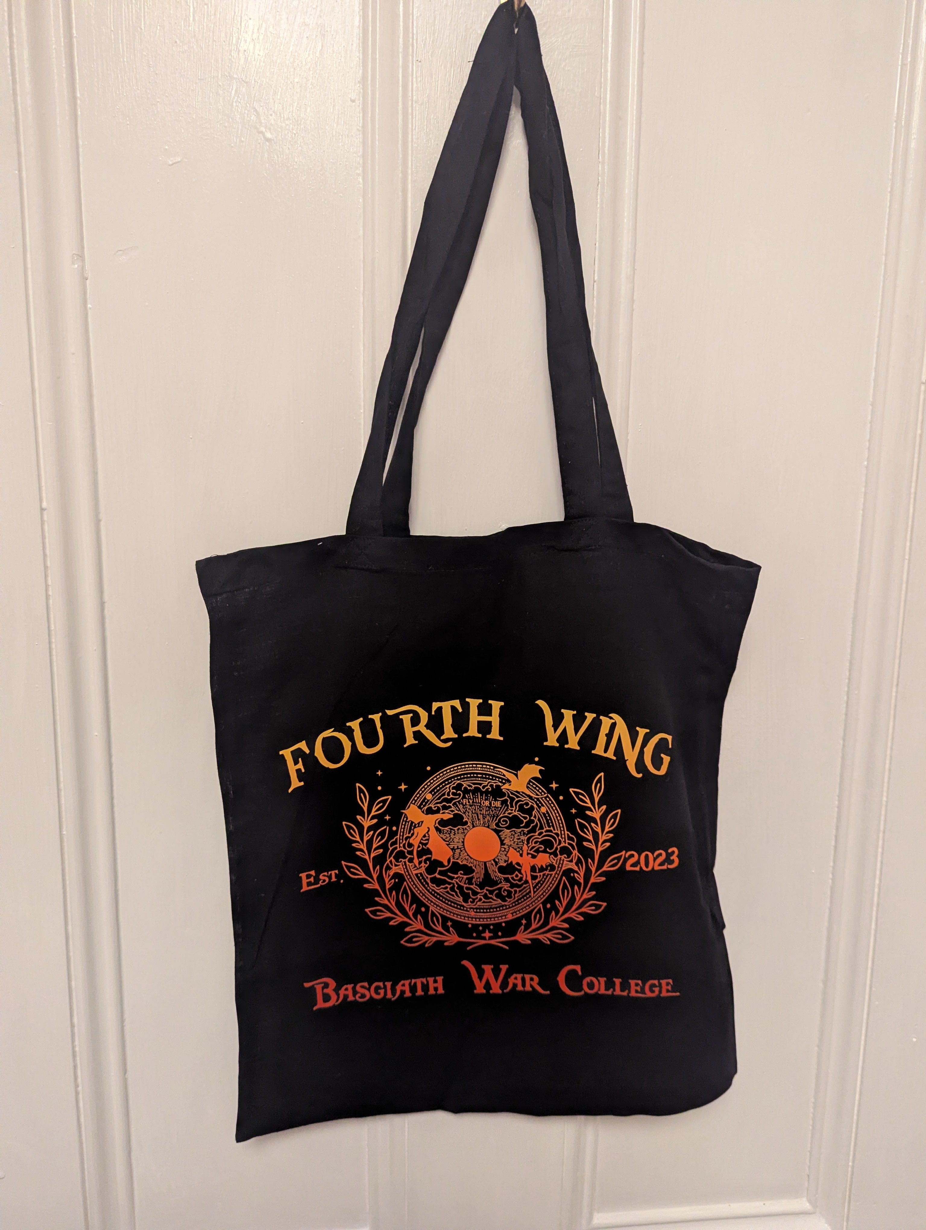 Fourth Wing Basgiath Est 2023 Tote Bag (Black)
