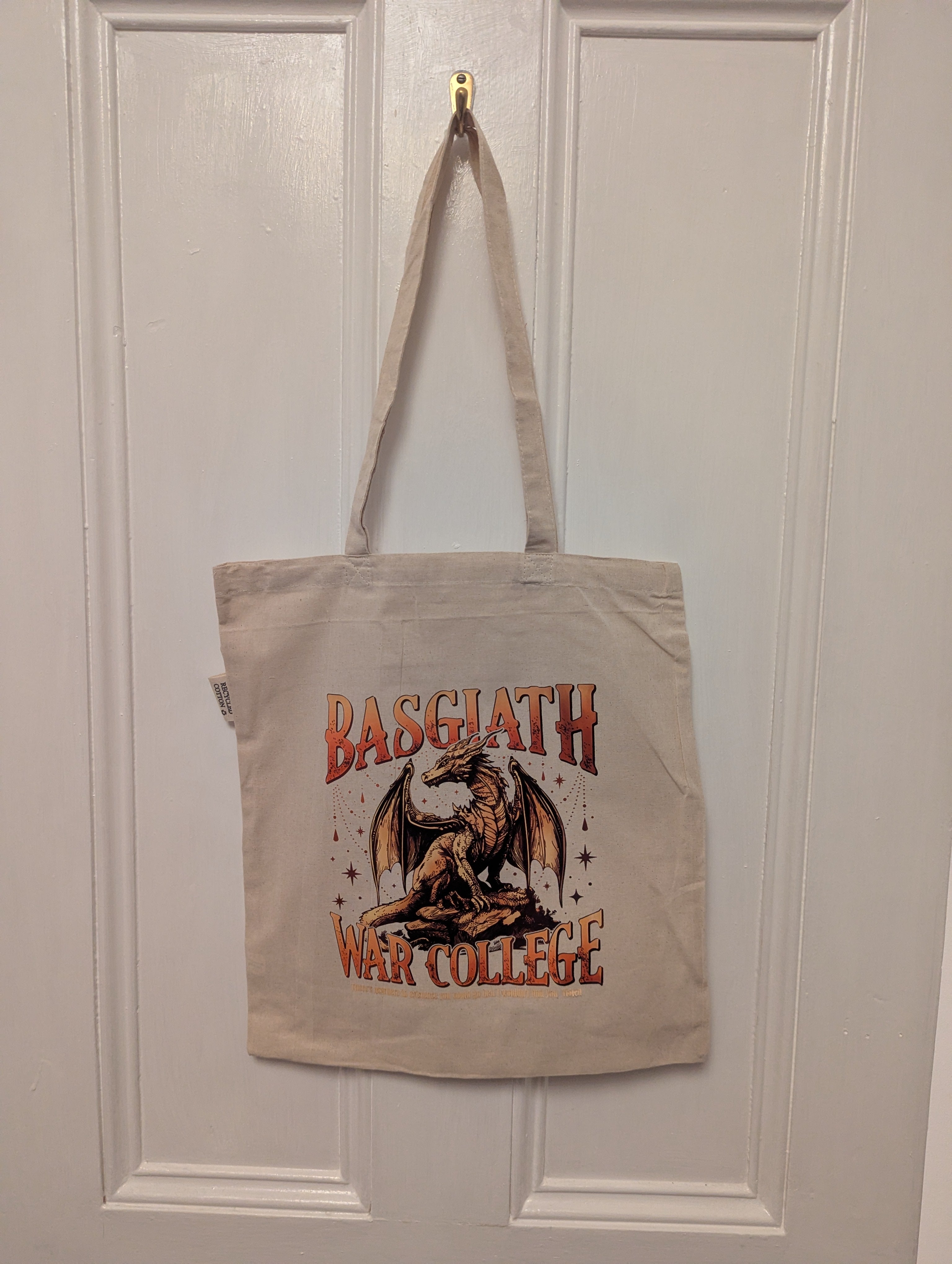Fourth Wing Basgiath War College Tote Bag (White)
